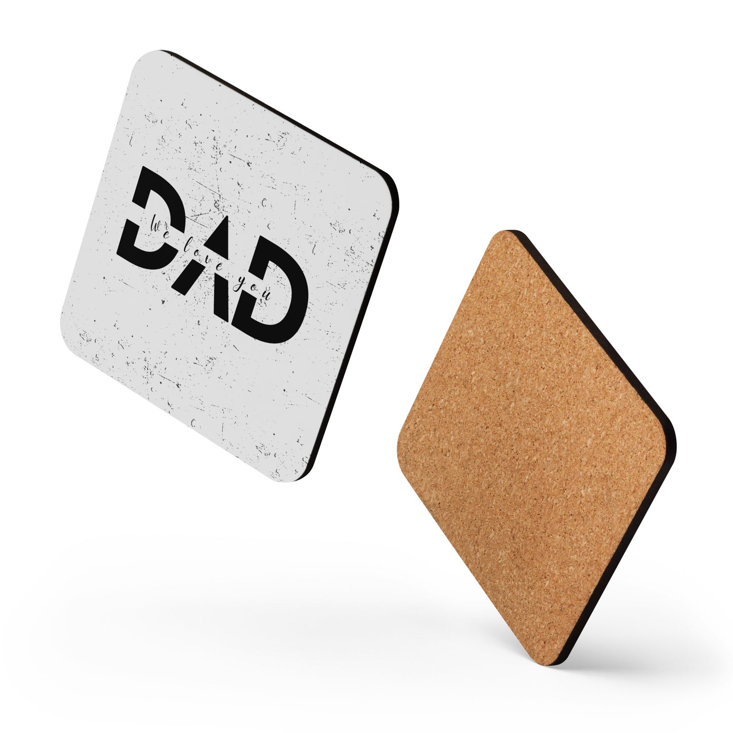 DAD "we love you" Cork-back coaster