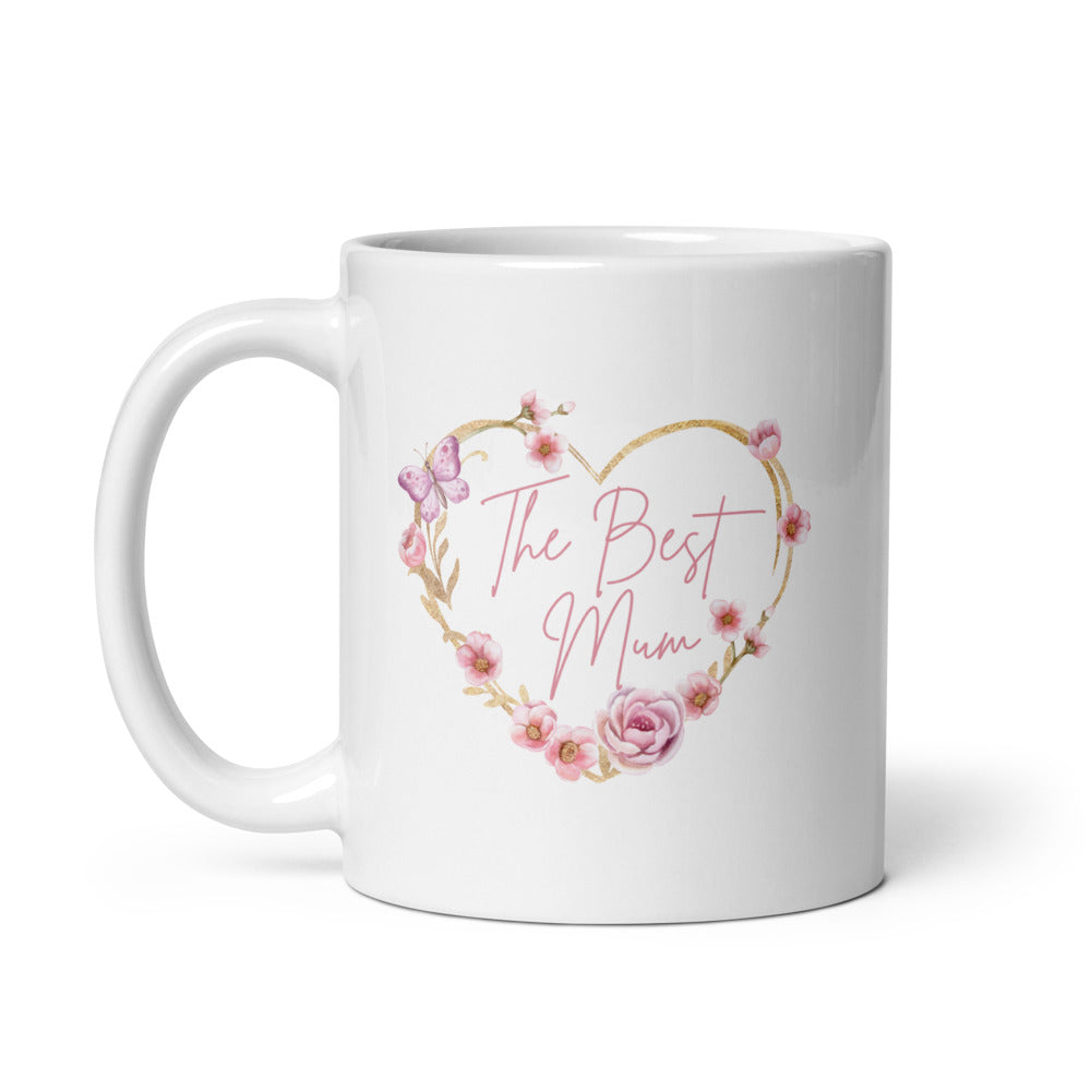 "The Best Mum" 11 oz white glossy mug